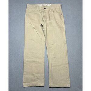 Southpole Jeans 34x30 Straight Leg Khaki Tan Retro Y2K Denim Streetwear Hip Hop